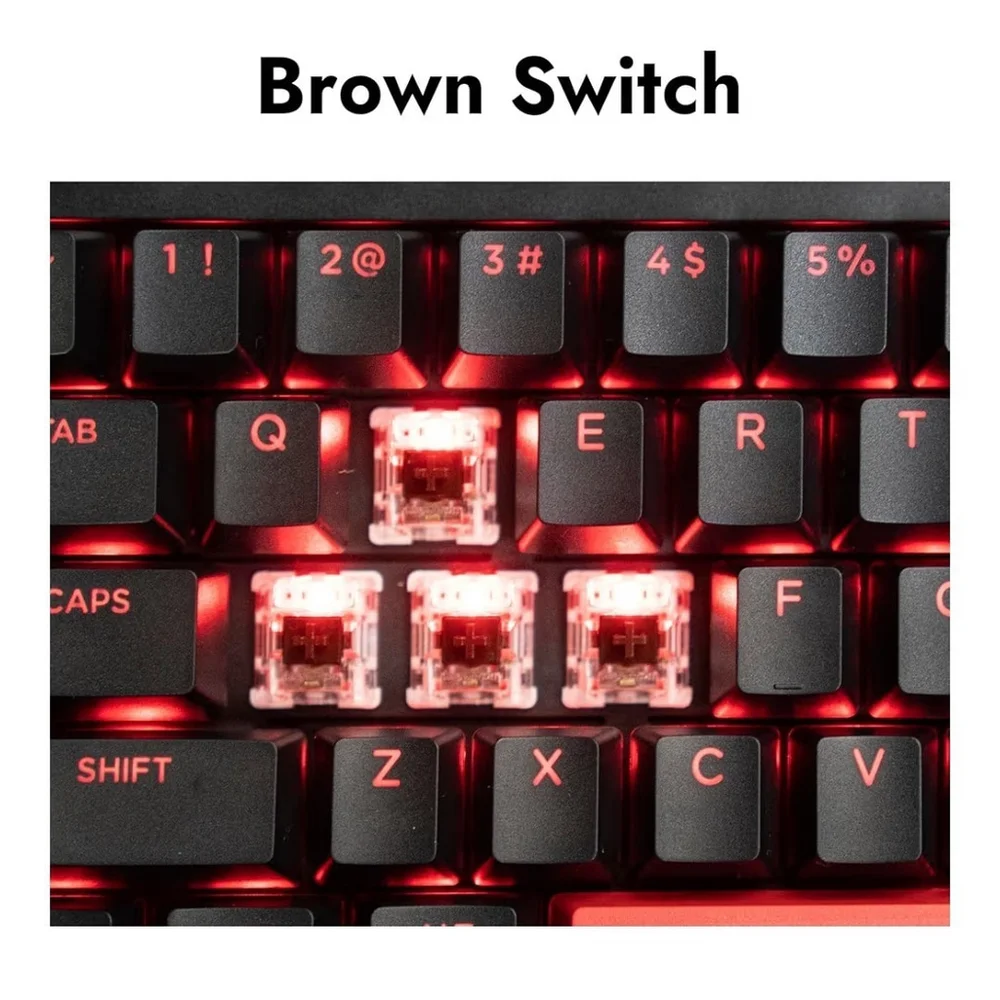 Lemokey X3 Mechanical Gaming Keyboard Wired, 100% Layout, Brown Switches, Black